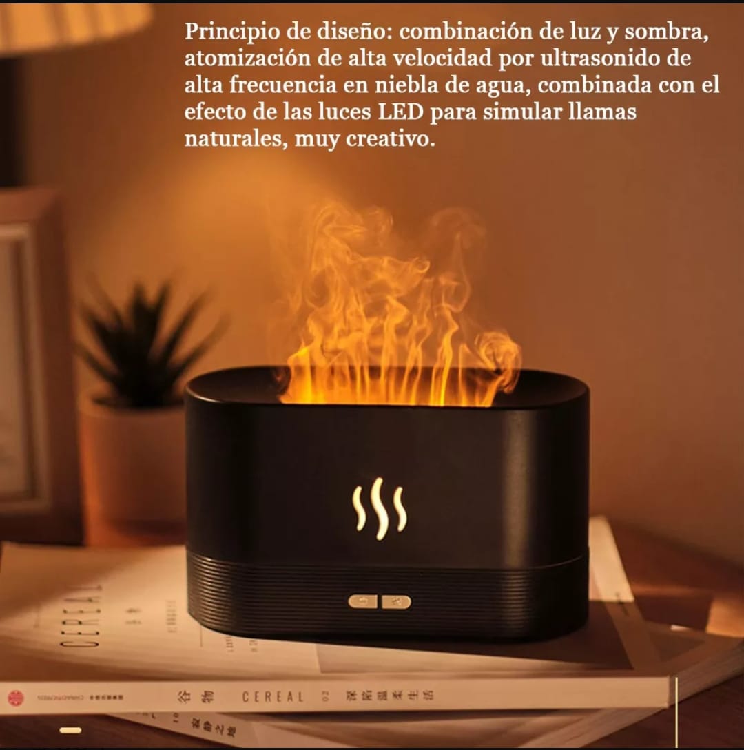 Humidificador Difusor De Aroma Luz Llama 3d