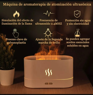 Humidificador Difusor De Aroma Luz Llama 3d