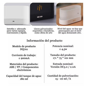 Humidificador Difusor De Aroma Luz Llama 3d