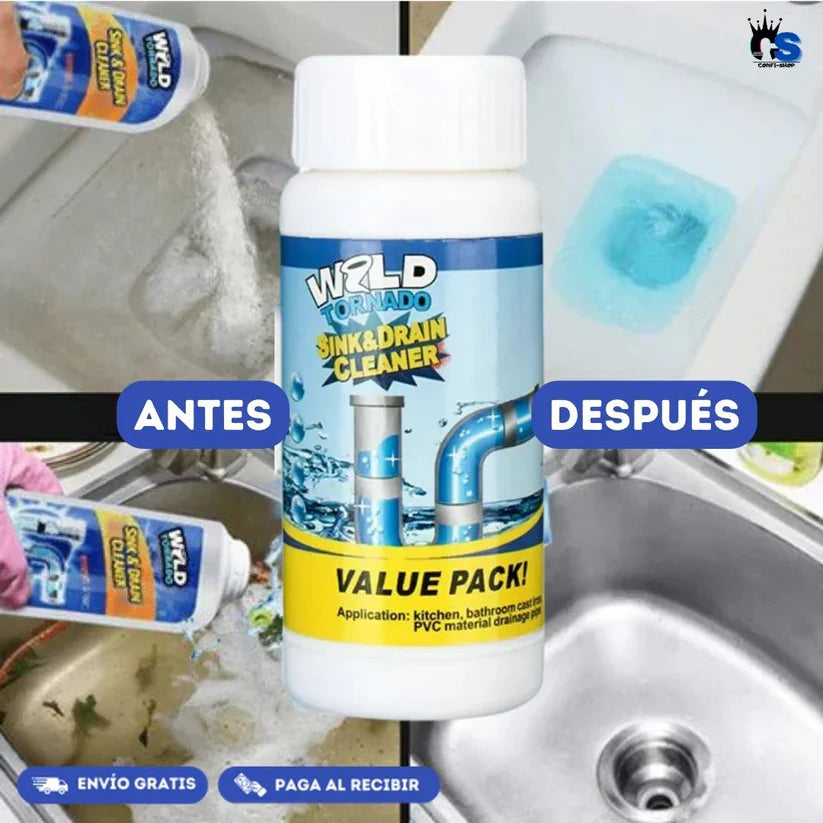 Destapador de Caños Wild Tornado® - Potente Limpiador de Tuberías para Desatascar y Desodorizar | Gran Lanzamiento